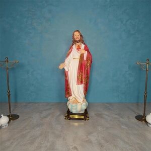 Sacred Heart of Jesus Statue with Red and White Robe